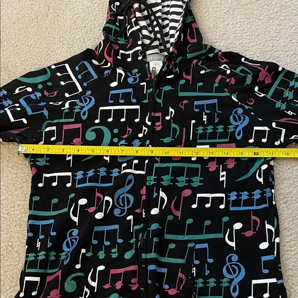Vintage Delia’s Zip Up Hoodie With Musical Note Design, Size M - Picture 6 of 9